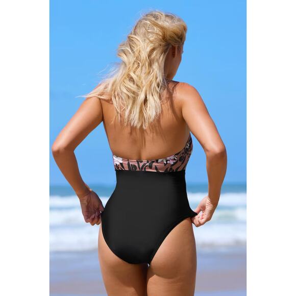 NWT Cupshe Halter Tummy Control & Floral & Animal One-Piece Swimsuit Bundle Sz L - Picture 10 of 11